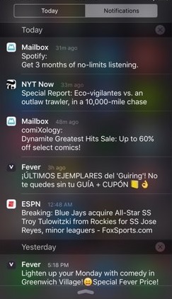 iOS Notification Center